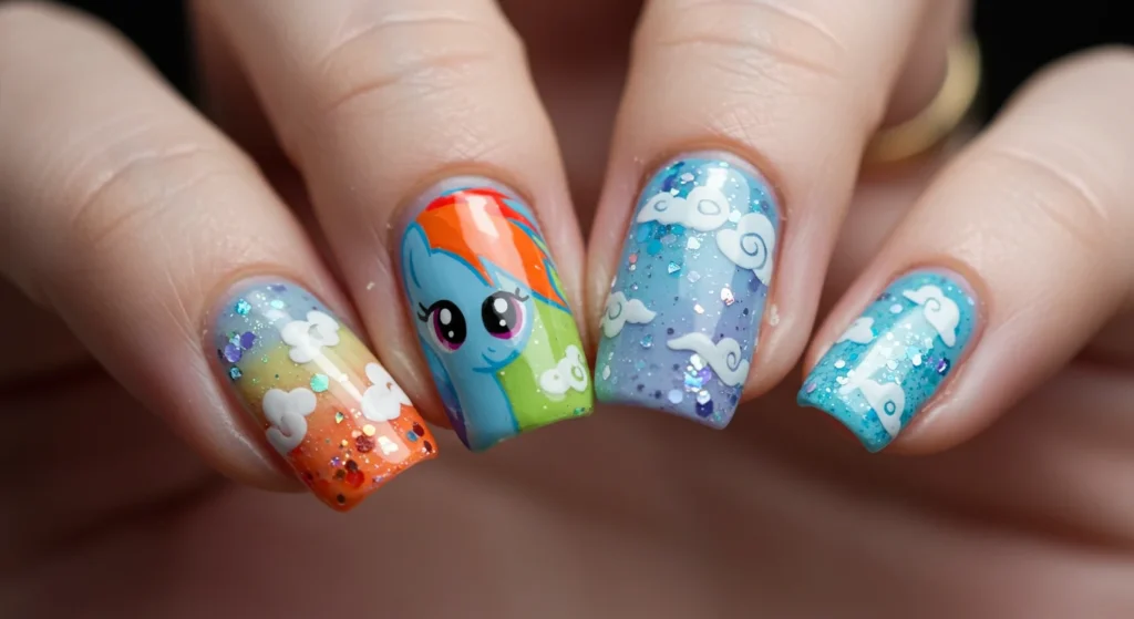 25 Colorful Rainbow Dash Nail Art Designs That Turn Heads
