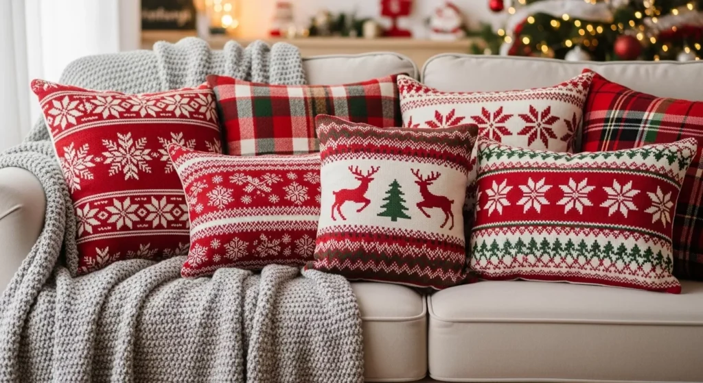 26 Plush DIY Christmas Pillow & Throw Crafts That Make Your Sofa Seasonal