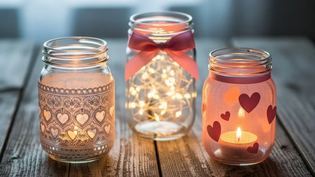 24 Magical DIY Valentine Mason Jars That Glow With Romance