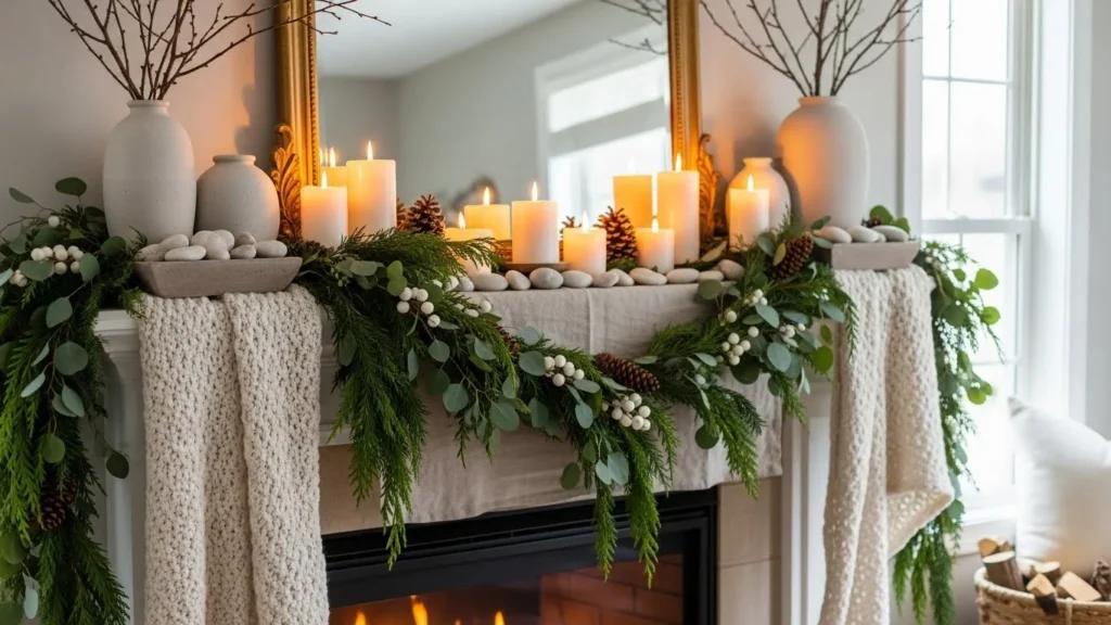 21 Grand DIY Winter Fireplace Mantel That Steals the Show