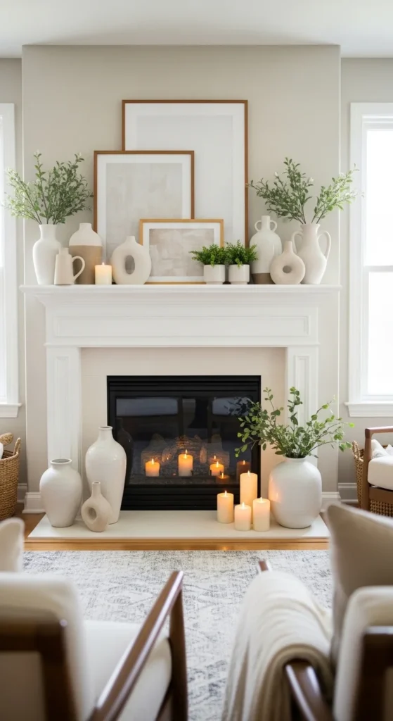 How to Decorate a Fireplace Mantel for Any Season - craftedwizard.com