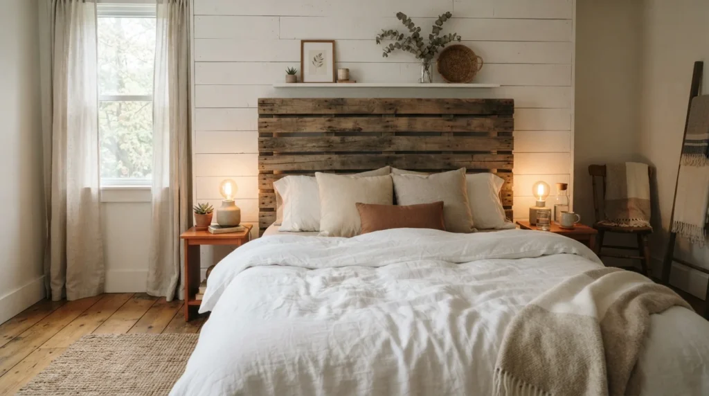 How to Make a Pallet Headboard for a Rustic Bedroom Makeover